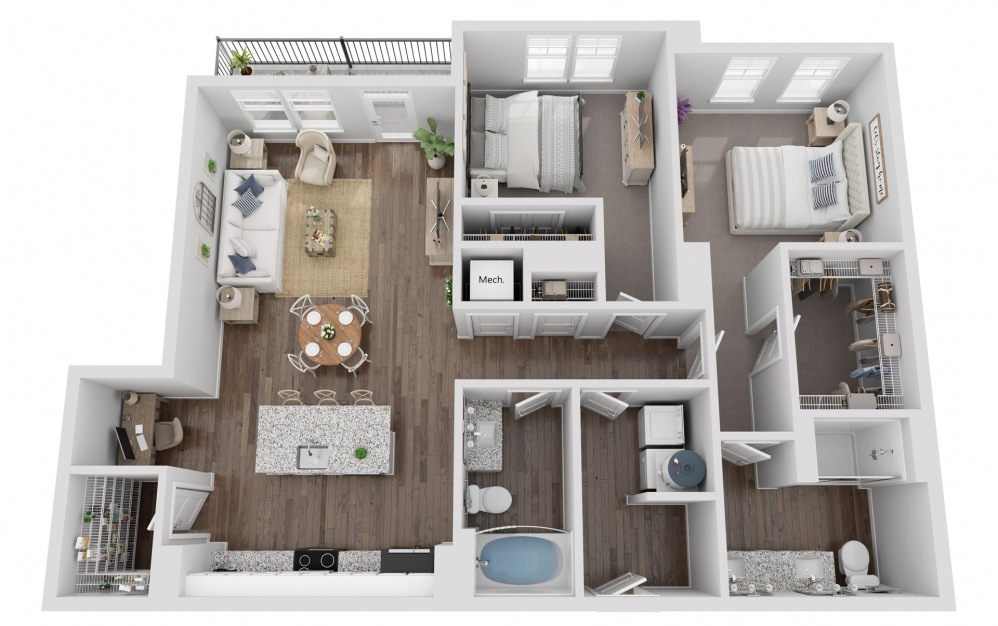 B1 2 bedroom floor plan