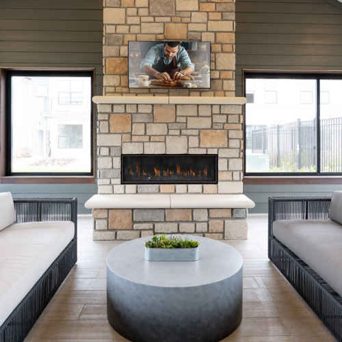 Seating Area in Clubhouse Seating Area in Clubhouse with fireplace